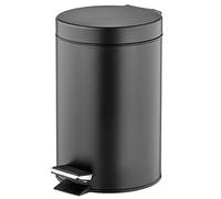 mDesign Pattumiera a pedale 3L - Cestino in metallo con coperchio e secchio di plastica - perfetto come pattumiera sotto lavello, cestino per carta, cucina o bagno, nero