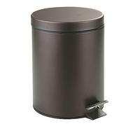 mDesign Pattumiera a pedale 5L - Secchio con pedale e coperchio - Pattumiera cucina, bagno, ufficio in metallo resistente - Secchio interno in plastica robusta - bronzo