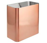 mDesign Pattumiera rettangolare - Pattumiera compatta per bagno, ufficio e cucina con spazio sufficiente per la spazzatura - Cestino in metallo - colore rosa