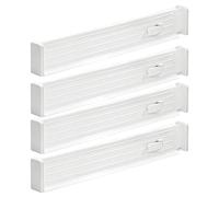 mDesign Set da 4 Pratici divisori per cassetti - Comodi organizer cassetti per biancheria, bagno, cucina - bianco
