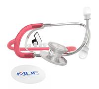 MDF Instruments, Dual Head Stetoscopio leggero a due testine della - Rosso semitrasparente (MDF747-ISP)