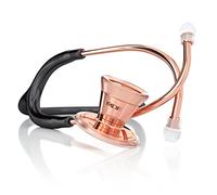 MDF Instruments, ProCardial Cardiology - Stetoscopio cardiologico a doppia testa in acciaio inox Nero/Oro Rosa - Per adulti, bambini e neonati (MDF797RG-11)