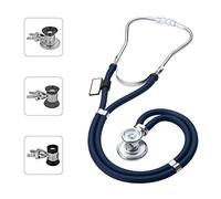 MDF Instruments, Stetoscopio Sprague Rappaport a doppia testa con padiglione convertibile per adulti, bambini e neonati, tubo blu navy, M