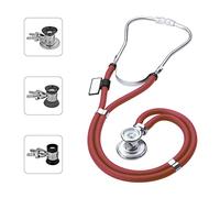 MDF Instruments, Stetoscopio Sprague Rappaport a doppia testa con padiglione convertibile per adulti, bambini e neonati, tubo bordeaux (Napa), MDF767-17