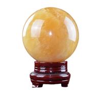 MDFCWJATHI Crystal Rough Yellow Calcite Rianbow Quartz Sphere Ball Stones Gemstones Gifts Decor Minerals Aesthetic Room NaturalReiki Decoration,Yellow-13cm