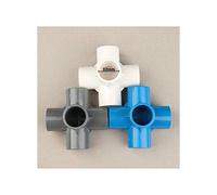 MDFCWJATHI Pipe connector Pipe Three-dimensional Connector PVC 32mm for Garden Irrigation Watering Tube DIY Tools 4pcs (Color : Grey, Diameter : Inner diameter 32mm) MDFCWJATHI