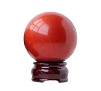 MDFCWJATHI red Jasper Crystal Ball Stone Rough Polished Home Office feng Shui Decoration Ornaments,40mm