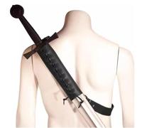 MDFCZXP Custodia per Spada Medievale in Pelle Retro Knight Sword Frog Holder per Performance Costume Props,Nero,5INCH