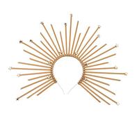 mdgfge Cerchietto per Halloween con sole e maria, corona dorata con stella, dea, giorno della morte, copricapo per donne, Halloween, carnevale, cosplay, feste in maschera