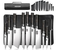 MDHAND Set di Coltelli 10 Pezzi Set di Coltelli da Cucina Affilati in Acciaio Inossidabile Comprendente Coltello da Cucina Coltello da Pane Coltello Santoku Coltello da Verdura Coltello da Filetto