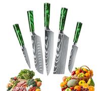 MDHAND Set di Coltelli, Set di Coltelli da Cucina Multifunzionali da 5 pezzi, Super Affilati, Manico Ergonomico in Resina per Casa e Ristorante