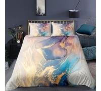 MDKLXIDF Copripiumino Matrimoniale Marmo Set di Biancheria da Letto Matrimoniale con Cerniera, 1 Copripiumini 240x220 cm in Microfibra e 2 Federe 50x80 cm, per Adulti Adolescenti
