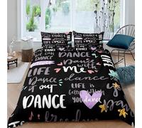 MDKLXIDF Copripiumino Singolo ballare Reversibile Copripiumini in Microfibra, 3 Pezzi Set di Biancheria da Letto Singolo con Cerniera, 1 Copripiumino 155x200 cm + 2 Federe 50x80 cm