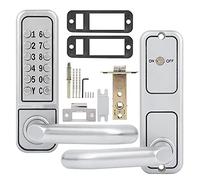 MDKSOUITY Lucchetto Meccanico Senza Chiave in Lega di Zinco, Serratura a Combinazione Digitale Impermeabile per Porte Interne Ufficio, Argento