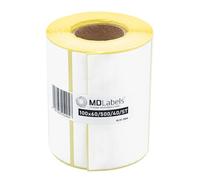 MDlabels Etichette termiche bianche su rotolo 100 x 60 mm - 500 pezzi - autoadesive permanenti per codice a barre, etichette adesive bianche per scrivere
