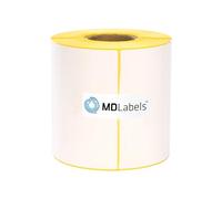 MDlabels Etichette termiche bianche su rotolo 100x150 mm 300 pezzi con perforazione, permanenti etichette per spedizione, etichette termiche da 4" x 6"