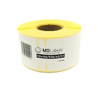 MDlabels Etichette termiche bianche su rotolo, 50x100 mm,500 pezzi, autoadesive permanenti, per codici a barre, etichette adesive bianche per scrivere