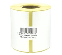 MDlabels - Etichette termiche bianche su rotolo 90 x 70 mm, 500 pezzi, autoadesive permanenti, per codici a barre, etichette adesive bianche per scrivere etichette termiche