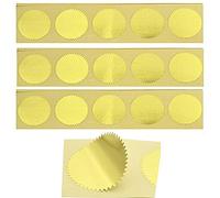 MDLG 100 adesivi per goffratura in bianco metallizzato oro certificato sigilli adesivi in lamina goffrato bordi smerlato adesivi goffratura timbro sigillo vuoto adesivi adesivi notarili (oro)