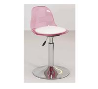MDLOCJHF Alto Acrylic Bar Stool with Clear Back Armless Kitchen Counter Height Barstool Adjustable Hydraulic Swivel Bar Chair for Kitchen Dining Pub Cafe Colazione(Roze)