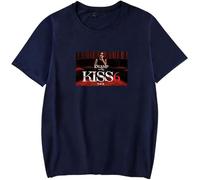 MDMLK K Camp Merch Kiss 6 Tour T-Shirt Unisex Casual, Moda da Strada, Manica Corta, Girocollo, Stampa alla Moda,Blu,XL