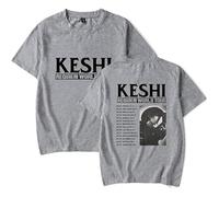 MDMLK Keshi Requiem US Tour 2025 T-Shirt Unisex Casual, Moda da Strada, Manica Corta, Girocollo, Stampa alla Moda,Grigio,XS