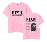 MDMLK Keshi Requiem US Tour 2025 T-Shirt Unisex Casual, Moda da Strada, Manica Corta, Girocollo, Stampa alla Moda,Rosa,M