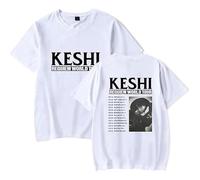 MDMLK Keshi Requiem US Tour 2025 T-Shirt Unisex Casual, Moda da Strada, Manica Corta, Girocollo, Stampa alla Moda,Bianca,XL