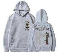 MDMLK Keshi Requiem World Tour Logo Merch Elpa con Cappuccio A Maniche Lunghe Stampata alla Moda, Poliestere, Unisex,Grigio,XL