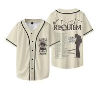 MDMLK Keshi Requiem World Tour Merch T-Shirt Unisex Casual, Moda da Strada, Manica Corta, Girocollo, Stampa alla Moda,Beige,S