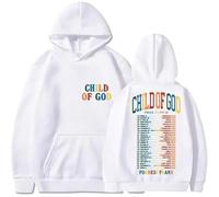 MDMLK Livingston Chi of God Tour 2025 Elpa con Cappuccio A Maniche Lunghe Stampata alla Moda, Poliestere, Unisex,Bianca,XXS