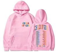 MDMLK Livingston Chi of God Tour 2025 Elpa con Cappuccio A Maniche Lunghe Stampata alla Moda, Poliestere, Unisex,Rosa,XS