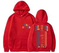 MDMLK Livingston Chi of God Tour 2025 Elpa con Cappuccio A Maniche Lunghe Stampata alla Moda, Poliestere, Unisex,Rosso,XXL