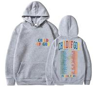 MDMLK Livingston Chi of God Tour 2025 Elpa con Cappuccio A Maniche Lunghe Stampata alla Moda, Poliestere, Unisex,Grigio,L