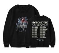 MDMLK M. Pokora Adrenaline Tour Elpa con Cappuccio A Maniche Lunghe Stampata alla Moda, Poliestere, Unisex,Nero,M