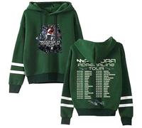 MDMLK M. Pokora Adrenaline Tour Elpa con Cappuccio A Maniche Lunghe Stampata alla Moda, Poliestere, Unisex,Verde,M