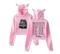 MDMLK M. Pokora Adrenaline Tour Elpa con Cappuccio A Maniche Lunghe Stampata alla Moda, Poliestere, Unisex,Rosa,4XL