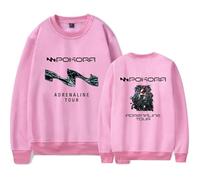 MDMLK M. Pokora Adrenaline Tour Elpa con Cappuccio A Maniche Lunghe Stampata alla Moda, Poliestere, Unisex,Rosa,XXL