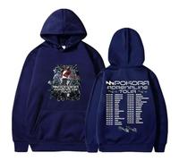 MDMLK M. Pokora Adrenaline Tour Elpa con Cappuccio A Maniche Lunghe Stampata alla Moda, Poliestere, Unisex,Blu,XL