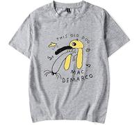 MDMLK Mac Demarco This Old Dog T-Shirt Unisex Casual, Moda da Strada, Manica Corta, Girocollo, Stampa alla Moda,Grigio,XL