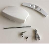 MDS Ersatzteile Maniglia per porta per lavatrice, adatta per AEG Lavamat, Electrolux, Zanker, Zanussi, 4055087003, bianco, plastica, 100 mm x 60 mm x 25 mm