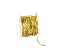 MDSIOKHJ Catena di Strass SS6-SS12 5 iarde/10 Iarde Catena a Coppa con Strass in Cristallo Multicolore da Cucire sulla Catena a in Colla su Finitura in Pietra per Cucito(Color 14,10Yards,SS8-2.5mm)