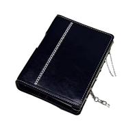 MDSIOKHJ Quaderno Quaderni tascabili portatili neri/marroni con 40 fogli di pagine bianche for i programmi giornalieri for il ritorno a scuola(Black)