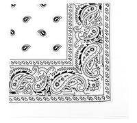 MDSTYLE Bandana extra large 68,6 x 68,6 cm, 100% cotone, per uomini e donne, fazzoletto con motivo cachemire, fascia per capelli, sciarpa, bandana jumbo, bianco, X-Large