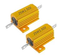 Mdurian 2 X Ferita Resistore 25W 1.5 Ohm 5% Resistenza di Potere Case Alluminio Carico Piatto d'oro A Filo Avvolto Montato Sul Telaio