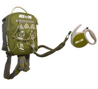 MDXONE Imbracatura da sci da snowboard per bambini con guinzaglio retrattile e ammortizzare elastici e imbracatura di seduta rimovibile (oliva) inverno 24/25