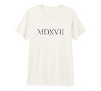 MDXVII Annata nel 1517 (Nero Antico) Tesi di Lutero Maglietta Premium