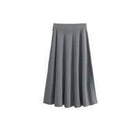 MdybF Gonna Invernale Donna Autumn Inverno A metà Lunghezza A-Line Kaki Gonna A Mezza Lunghezza per La Gonna Bianca di Moda Invernale Femminile-Grigio-Taglia Unica