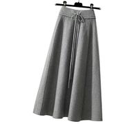 MdybF Gonna Invernale Donna Gonna A Maglia Femminile Autunno E Inverno Versione Versatile Slim Midraio E Lungo La Linea con Pieghe-Grigio-Una Taglia 42 kg - 62 kg