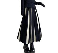 MdybF Gonna Jeans Donna Donne Autunno Inverno Inverno Maglietta A Colori Misti Gonna Lunga Gonna Pieghettata in Vita-Bianco-S